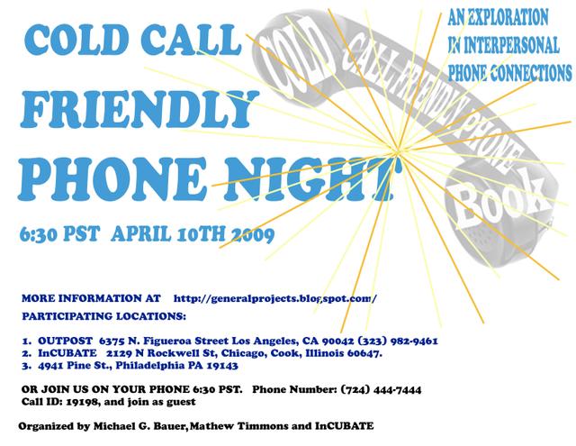 Potluck chat: about Cold Call Friendly Phone Night - Apr 14 2009